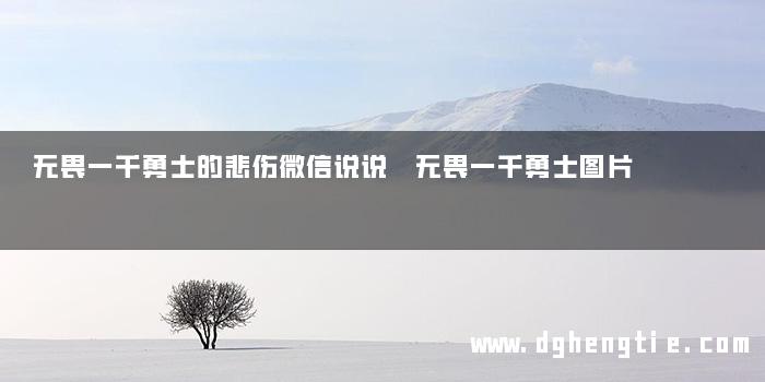 无畏一千勇士的悲伤微信说说 无畏一千勇士图片